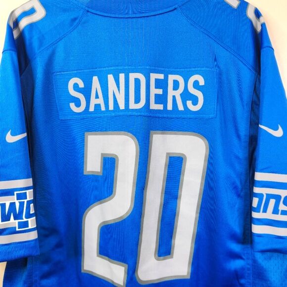 NFL Players Nike Detroit Lions On-Field Barry Sanders Honolulu Blue Jersey XXL - Picture 4 of 8